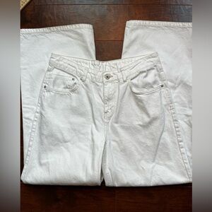 The Ragged Priest White Wide Leg High Rise Boho Baggy Jeans Women’s Size 28